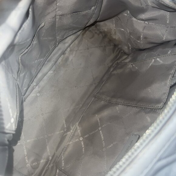 Michael Kors Kathy Gray Quilted Satchel Shoulder Tote Handbag - Picture 11 of 14